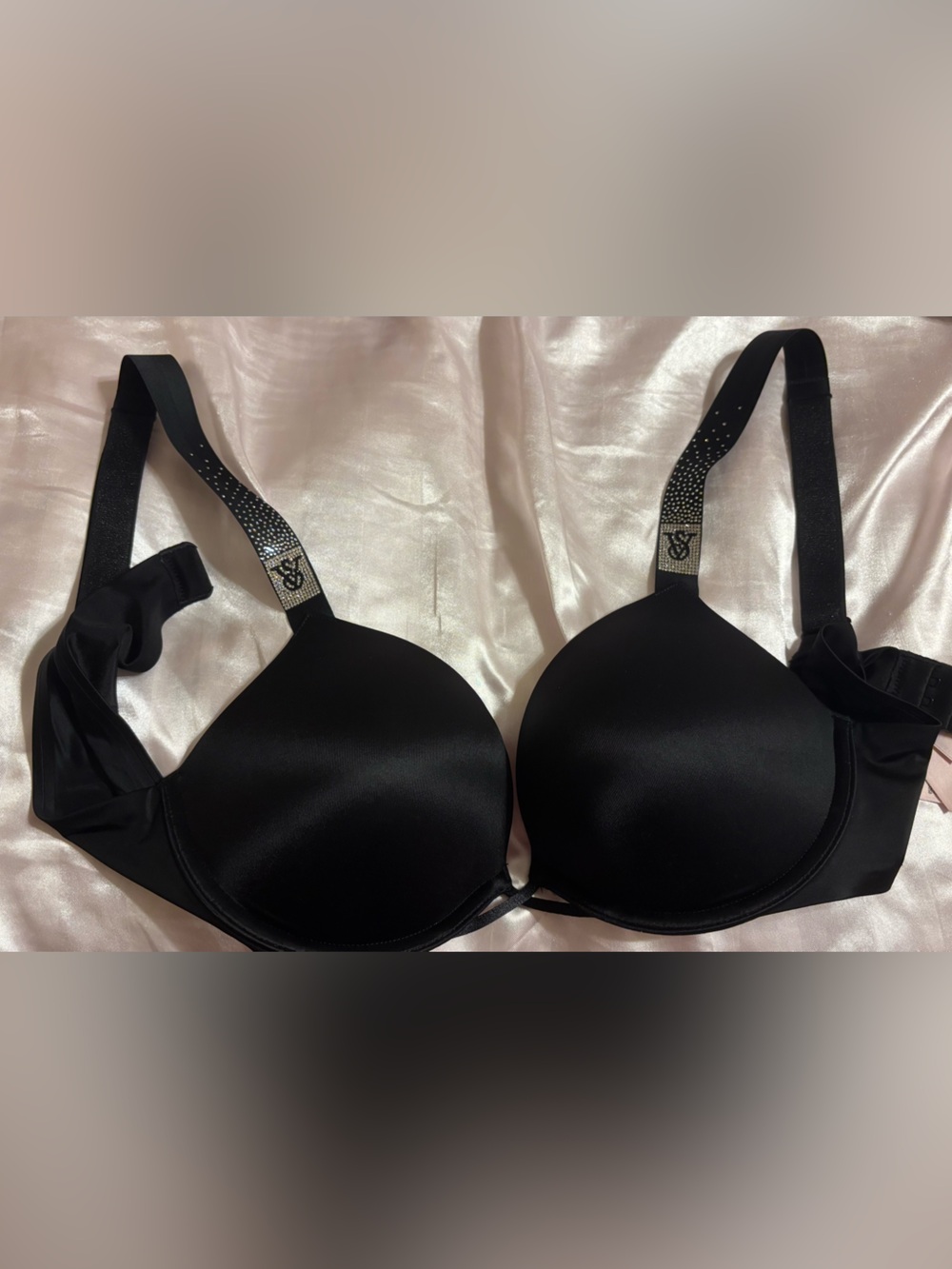 Victoria's Secret Black Satin Lightly Padded Push-Up Bra